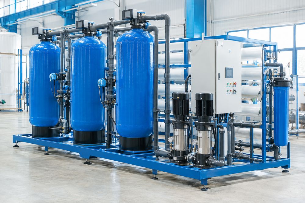 Industrial process water treatment skid