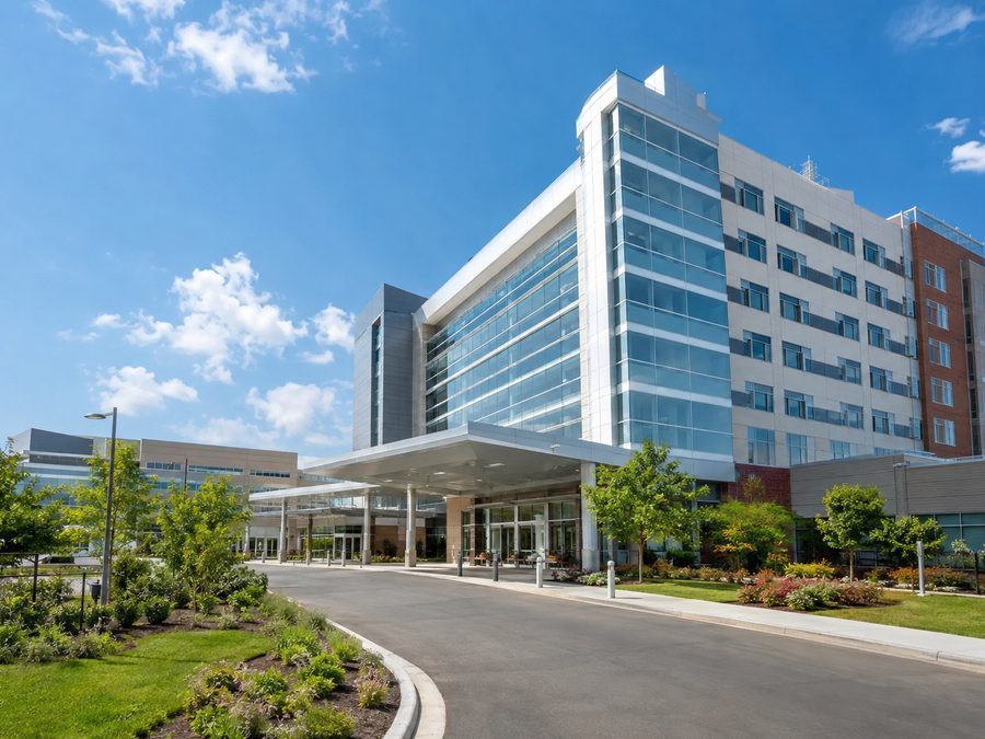 Modern hospital building