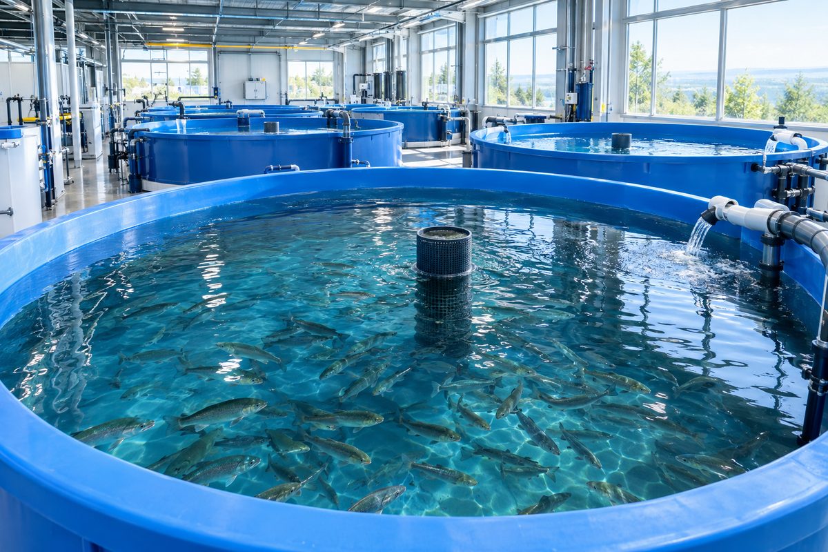 Indoor aquaculture tanks
